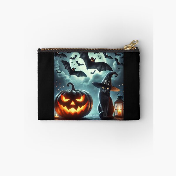 Item preview, A spooky Halloween scene featuring a group of flying bats with eerie, glowing eyes in a night sky. Below, a grinning pumpkin with a sinister carved fa designed and sold by lifestylegate.