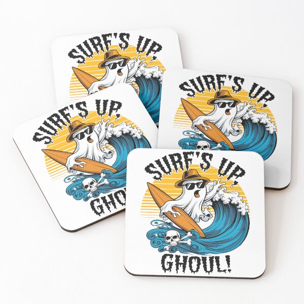 Item preview, Surf’s Up Ghoul Fun Surfing Ghost Halloween designed and sold by Quirky Shirts.