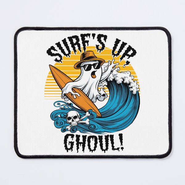 Item preview, Surf’s Up Ghoul Fun Surfing Ghost Halloween designed and sold by Quirky Shirts.