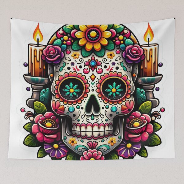 Item preview, Vibrant Sugar Skull Art designed and sold by JavisSRDesign.