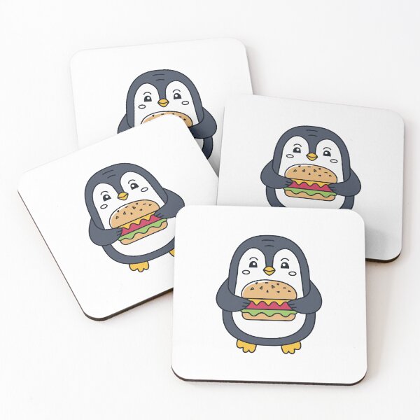 Item preview, Illustration of cute penguin with a cheeseburger designed and sold by rasagamastore.