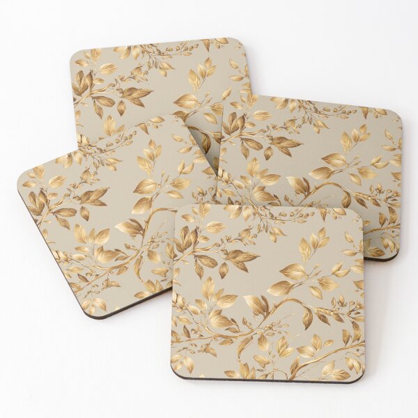 Item preview, Golden Elegance: Branches with Lush Leaves designed and sold by Hummy-studio.
