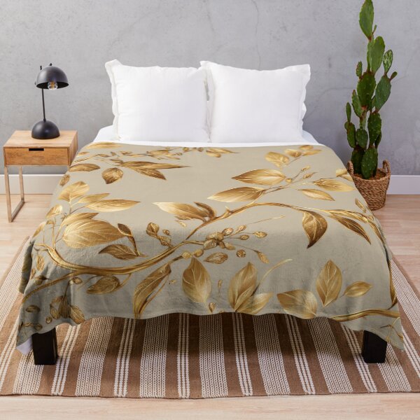 Item preview, Golden Elegance: Branches with Lush Leaves designed and sold by Hummy-studio.