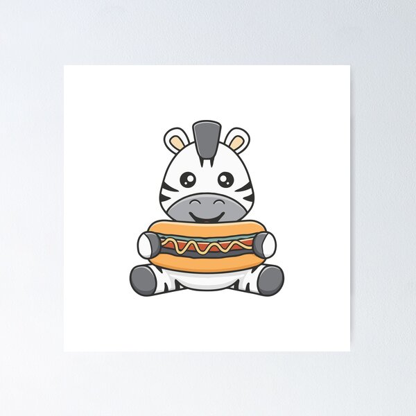 Item preview, Cute zebra eating a meatball sub with sauce designed and sold by rasagamastore.