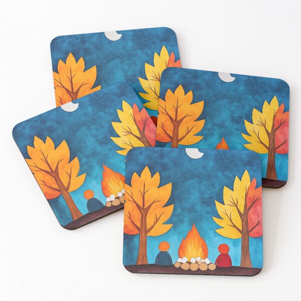 Item preview, Autumn Bonfire Under Moonlit Sky designed and sold by WPCreator.