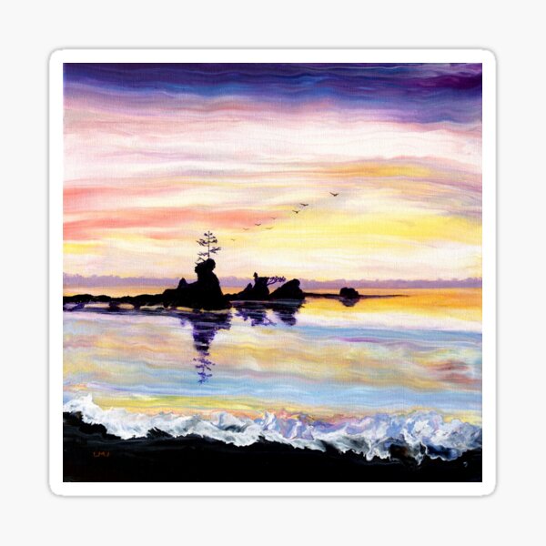 Dawn at Siletz Bay Sticker