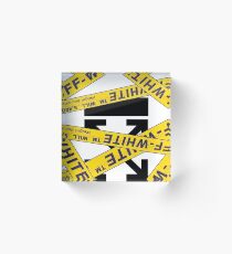 off white line art Acrylic Block