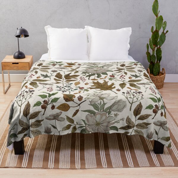 Item preview, Watercolor Fall Leaves and Flowers Pattern designed and sold by Lauren Ullrich.