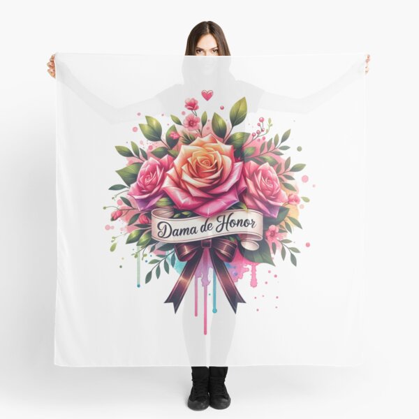Vista previa del artículo con la obra «Diseño floral "Dama de Honor": perfecto para regalos de dama de honor y ropa de boda», diseñado y vendido por artedigital99.