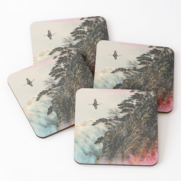 Item preview, Mystic Mountains and Cranes - Chinese Landscape Art designed and sold by Piotrek0001.
