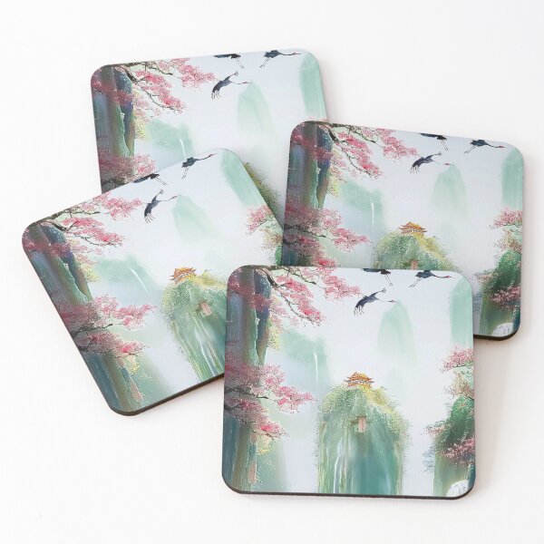 Item preview, Mystic Mountains and Cranes - Chinese Landscape Art designed and sold by Piotrek0001.