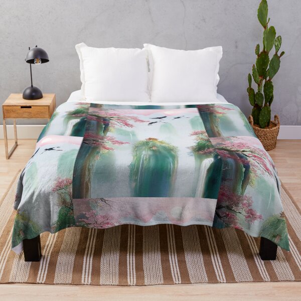Item preview, Mystic Mountains and Cranes - Chinese Landscape Art designed and sold by Piotrek0001.