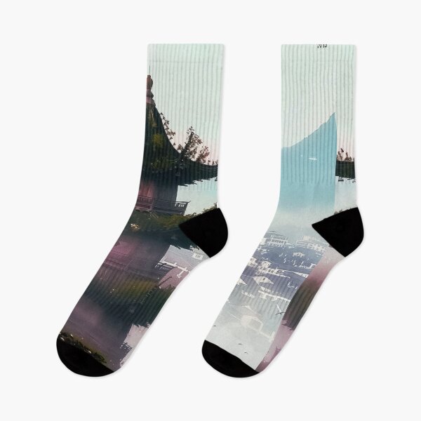 Item preview, Mystic Mountains and Cranes - Chinese Landscape Art designed and sold by Piotrek0001.
