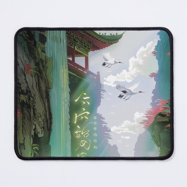 Item preview, Mystic Mountains and Cranes - Chinese Landscape Art designed and sold by Piotrek0001.
