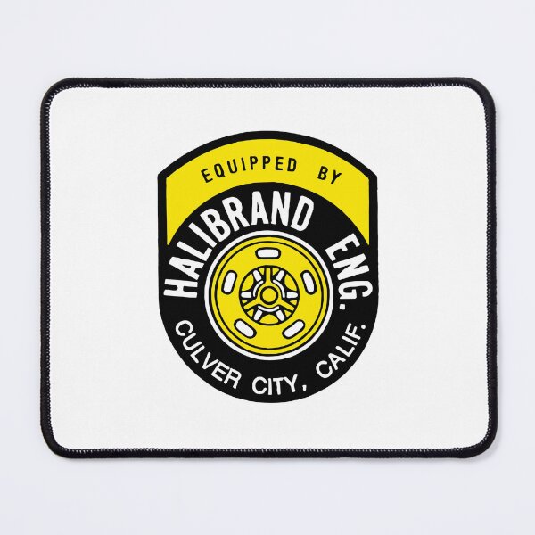 Item preview, 1950s-60s Equipped by Halibrand - Culver City, Calif. Yellow print designed and sold by retropetrol.
