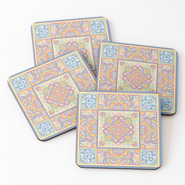 Item preview, Hand Draw Cute Elements Portuguese Tile - Light Color designed and sold by AliceDreamland.