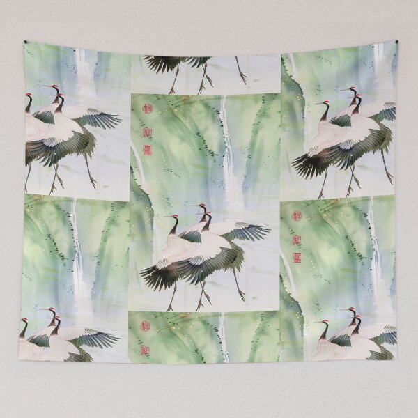 Item preview, Mystic Mountains and Cranes - Chinese Landscape Art designed and sold by Piotrek0001.