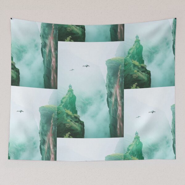 Item preview, Mystic Mountains and Cranes - Chinese Landscape Art designed and sold by Piotrek0001.