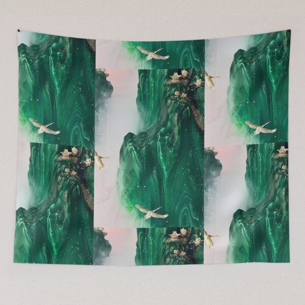Item preview, Mystic Mountains and Cranes - Chinese Landscape Art designed and sold by Piotrek0001.