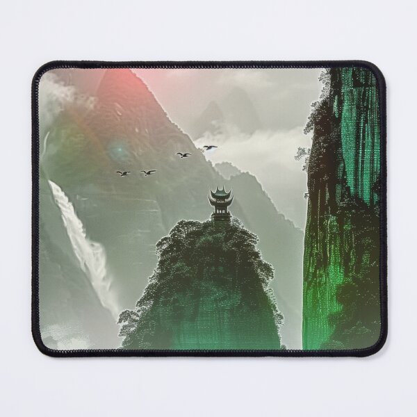 Item preview, Mystic Mountains and Cranes - Chinese Landscape Art designed and sold by Piotrek0001.