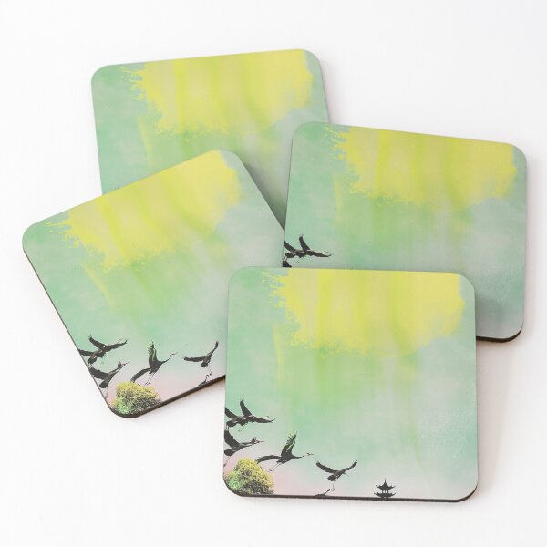 Item preview, Mystic Mountains and Cranes - Chinese Landscape Art designed and sold by Piotrek0001.