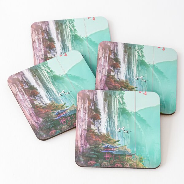 Item preview, Mystic Mountains and Cranes - Chinese Landscape Art designed and sold by Piotrek0001.