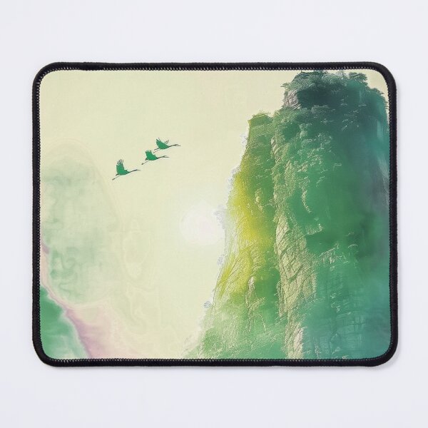 Item preview, Mystic Mountains and Cranes - Chinese Landscape Art designed and sold by Piotrek0001.