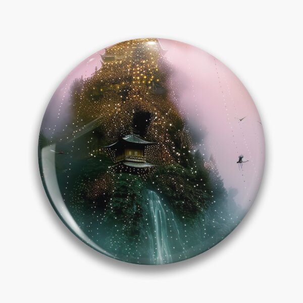 Item preview, Mystic Mountains and Cranes - Chinese Landscape Art designed and sold by Piotrek0001.