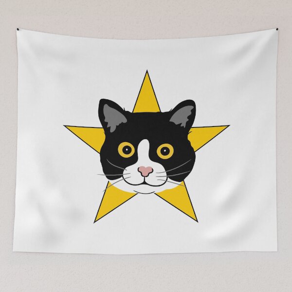 Item preview, CAT, Black and White Cat Star designed and sold by larissa-myrie.