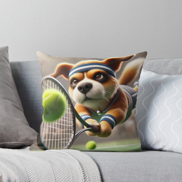 Item preview, Doggo playing tennis designed and sold by LoveSports101.