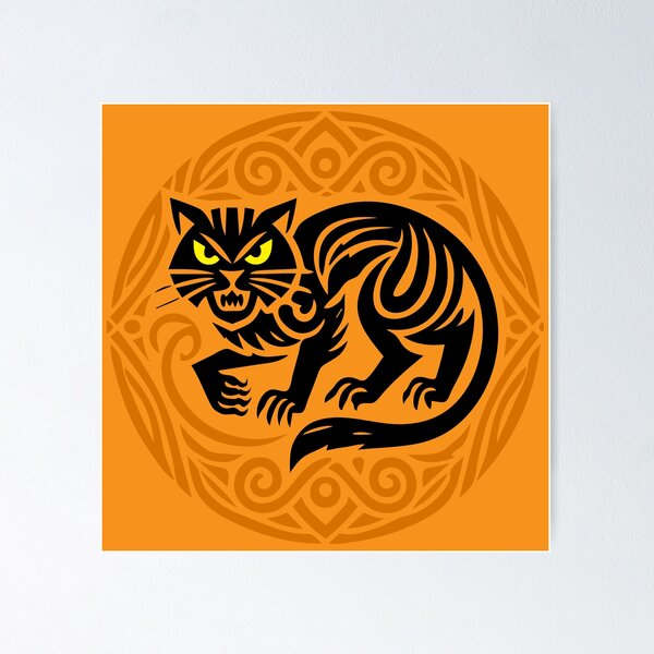 Item preview, Fierce Black Cat Halloween Spooky Season Style designed and sold by Victor Shadehorn.