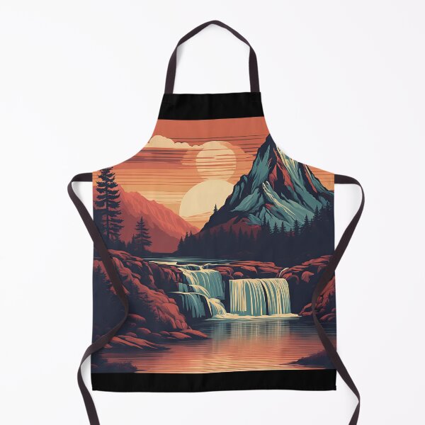 Item preview, Vintage waterfall mountain sunset. designed and sold by NicMacTees.
