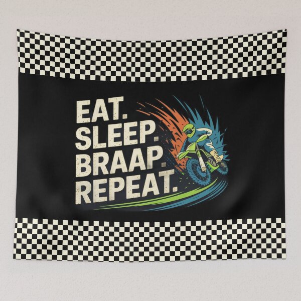 Item preview, Eat Sleep Braap Repeat - Motocross Lifestyle Graphic designed and sold by FieldHouseTees.