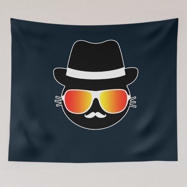 Item preview, Hipster cat in cartoon style. designed and sold by navarraspain.