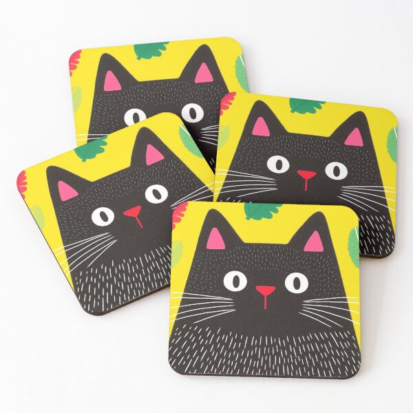 Item preview, Abstract cute cat surrounding with leaves designed and sold by valerko26.