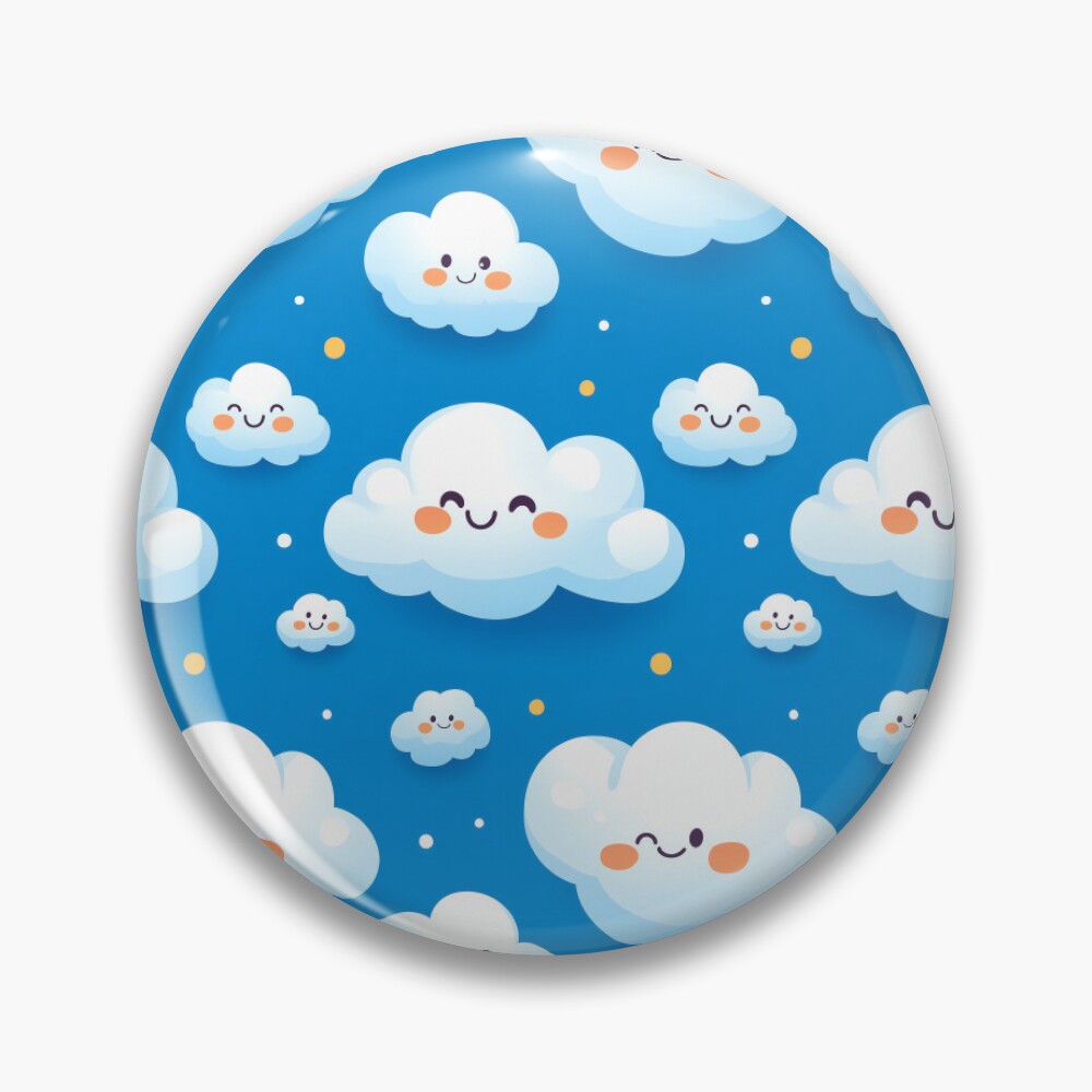 Pin Cute Fluffy Cloud Party in Blue Sky Pin