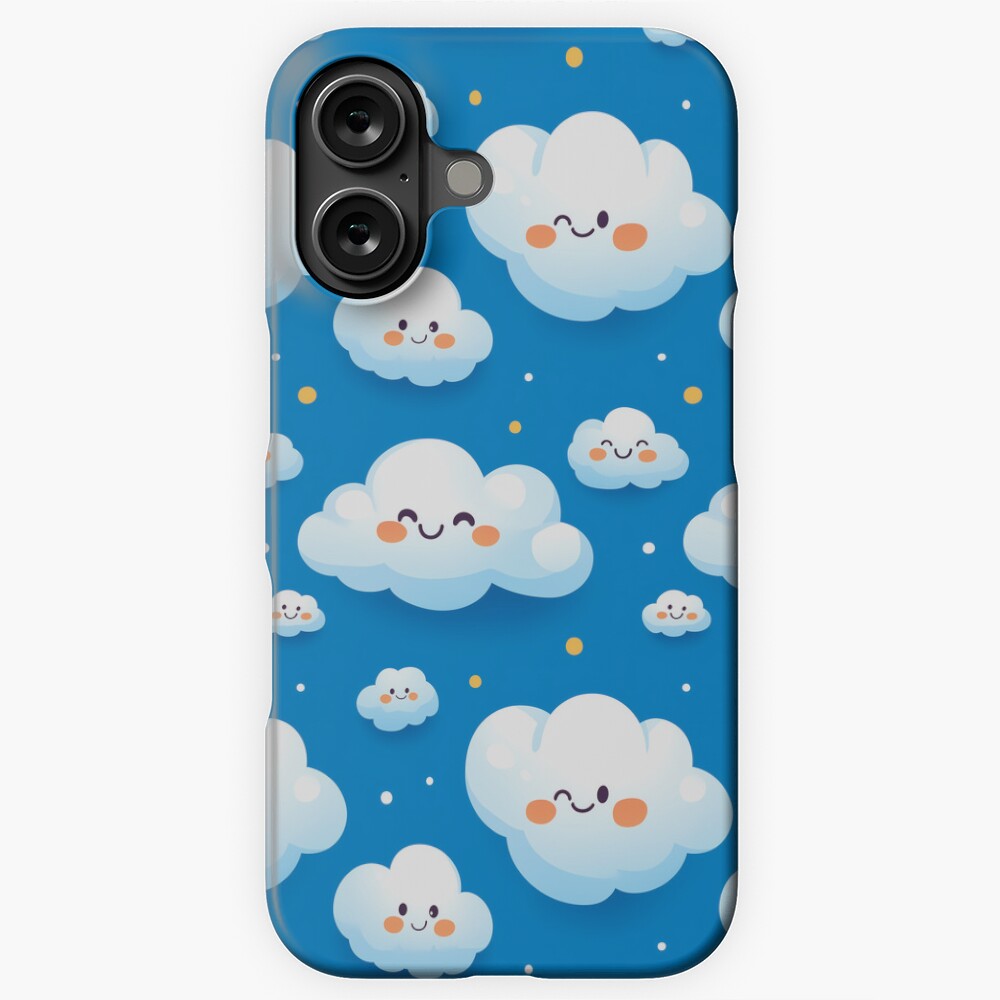 Cute Fluffy Cloud Party in Blue Sky