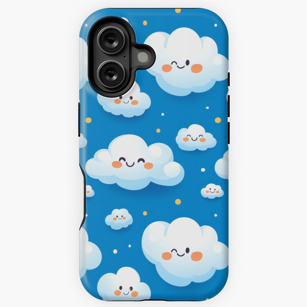 iPhone Magsafe Tough Case Cute Fluffy Cloud Party in Blue Sky iPhone Magsafe Tough Case