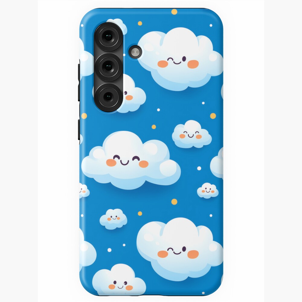 Samsung Galaxy Tough Case Cute Fluffy Cloud Party in Blue Sky Samsung Galaxy Tough Case