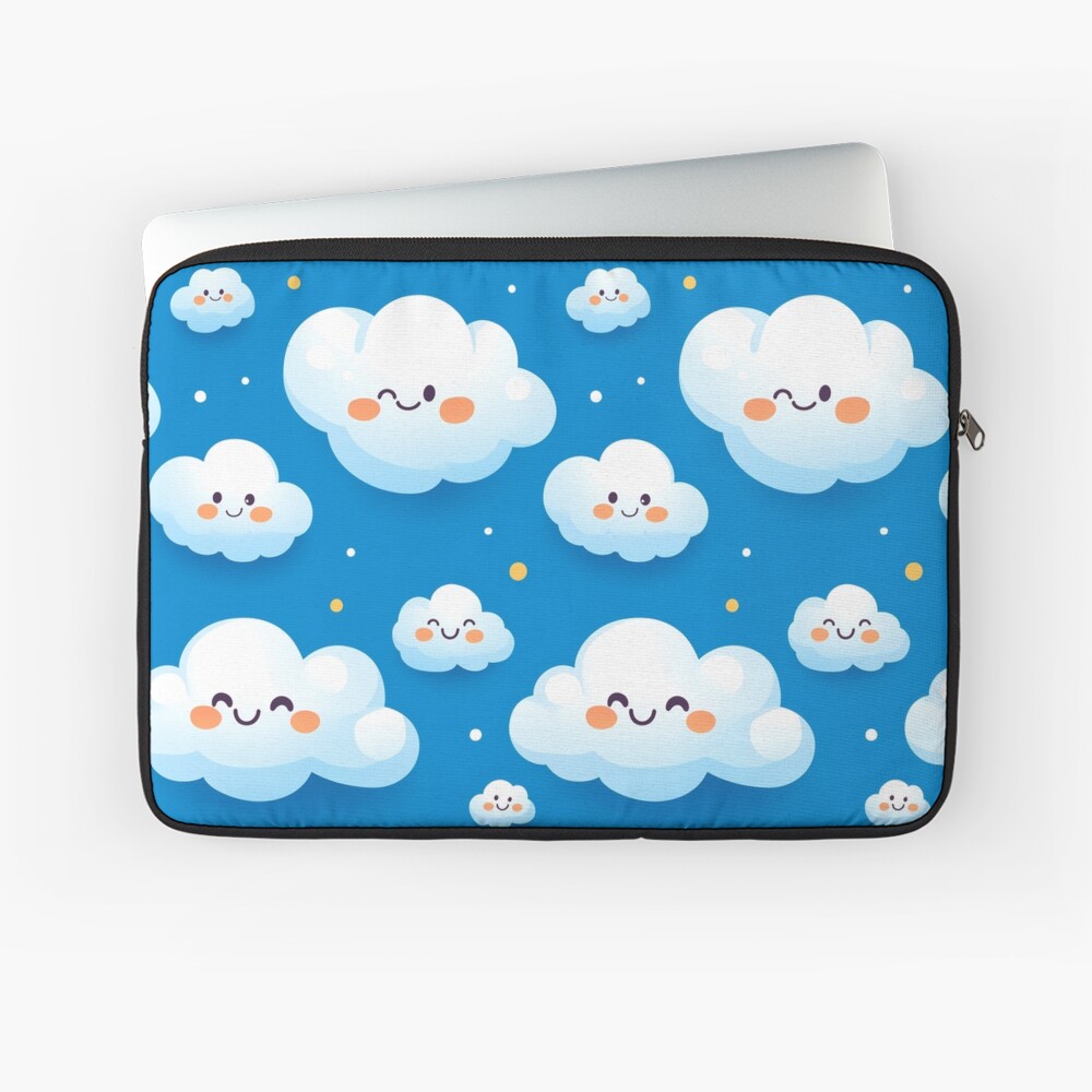 Cute Fluffy Cloud Party in Blue Sky