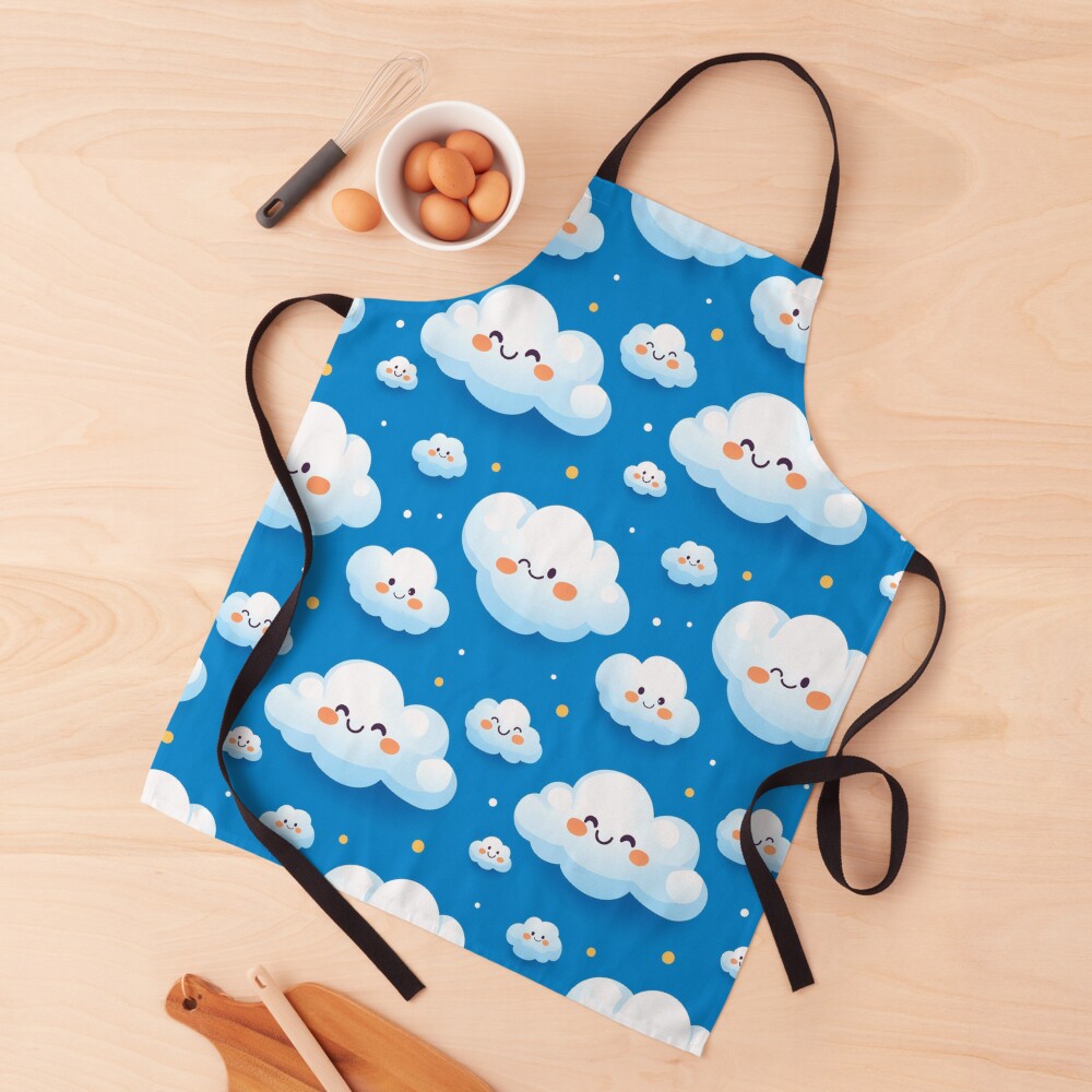 Fluffy Cloud Party on Blue