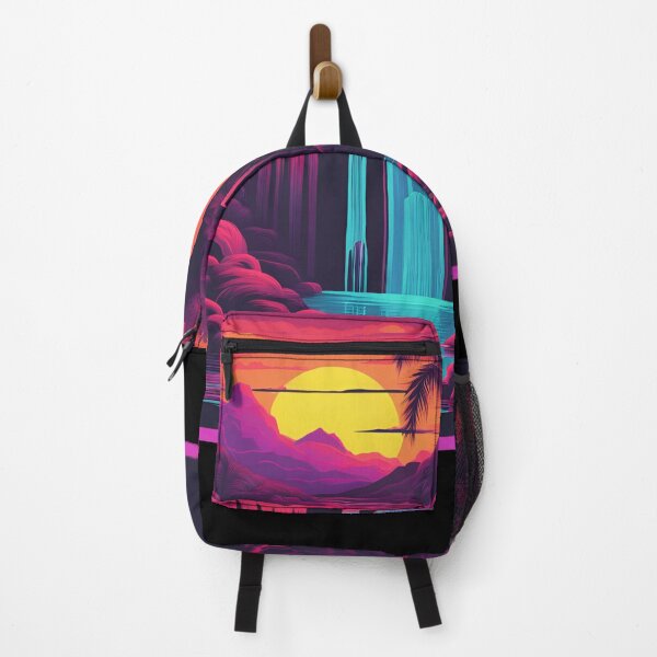 Item preview, Retro neon jungle waterfall designed and sold by NicMacTees.