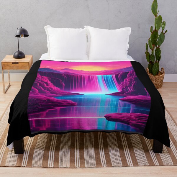 Item preview, Retro neon waterfall at sunset designed and sold by NicMacTees.