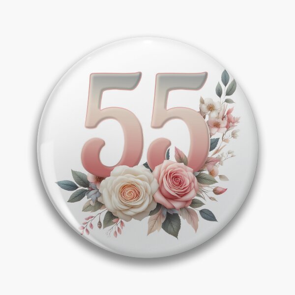 Item preview, 55th Birthday, floral, number 55, woman's designed and sold by iclipart.