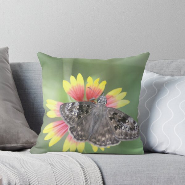 Item preview, Brown Skipper Butterfly on Firewheel Flower designed and sold by HematiteDesign.