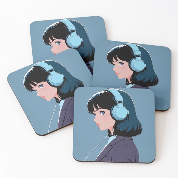 Item preview, Focused Beats - Anime Girl Listening to Music designed and sold by waifu-time.