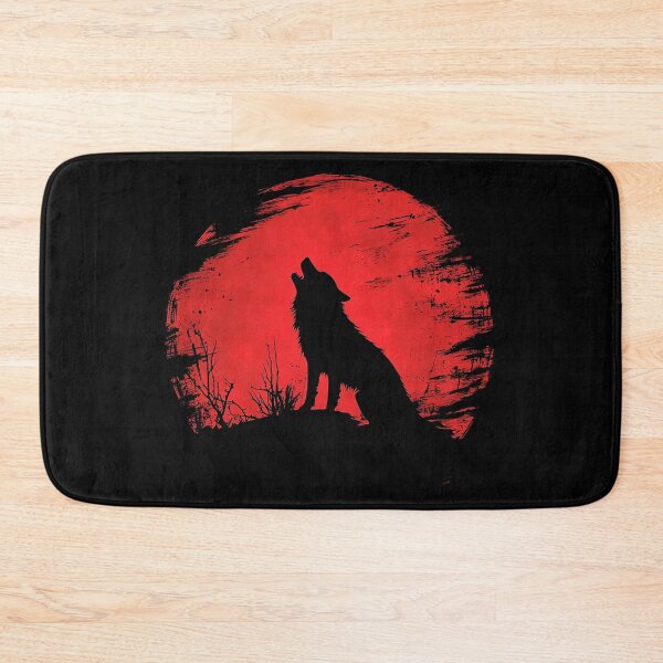 Item preview, Wolf silhouette on red moon designed and sold by valerko26.