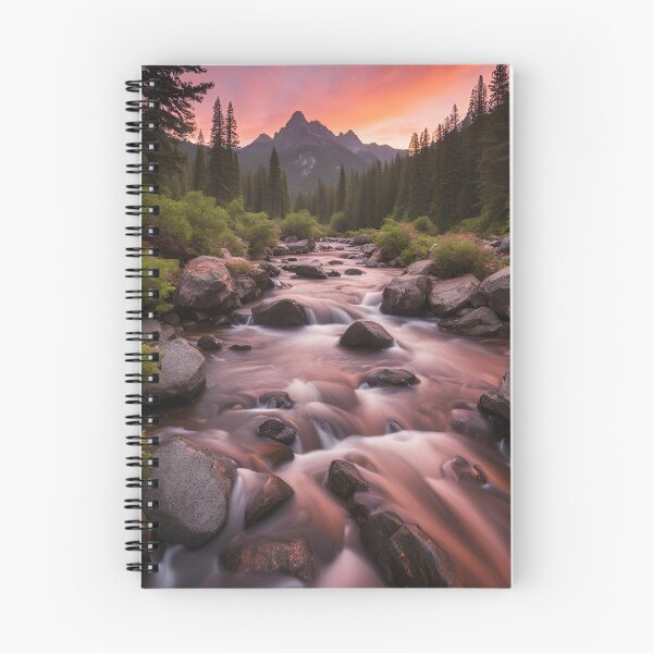 Item preview, Mountain stream at sunset designed and sold by NicMacTees.