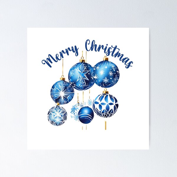 Item preview,  Merry Christmas in Blue and White designed and sold by PMBlack1990.