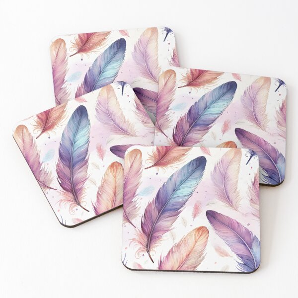 Item preview, Feather seamless design with soft colours designed and sold by GeoffBeattie.